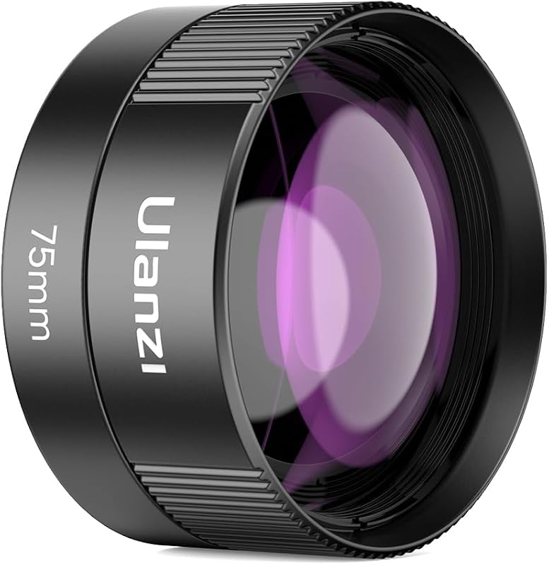 Lente macro para teléfono ULANZI CL-003, lente de cámara para teléfono HD de 75 mm para rosca de 17 mm | Lente Compatible con iPhone, Samsung, funda tipo jaula para teléfono inteligente con adaptador de 17mm, accesorios para fotografía y vídeo de teléfono
