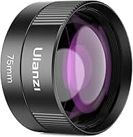 ULANZI CL-003 Lente macro de telefone, lente de câmera de telefone HD 75 mm para rosca de 17 mm, compatível com iPhone Samsung capa de gaiola para smartphone com adaptador de 17 mm