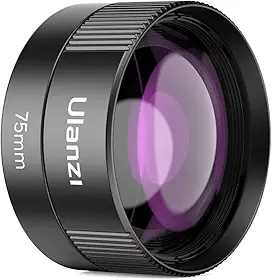 ULANZI CL-003 Lente macro de telefone, lente de câmera de telefone HD 75 mm para rosca de 17 mm, compatível com iPhone Samsung capa de gaiola para smartphone com adaptador de 17 mm