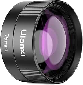 ULANZI CL-003 Lente macro de telefone, lente de câmera de telefone HD 75 mm para rosca de 17 mm, compatível com iPhone Samsung capa de gaiola para smartphone com adaptador de 17 mm