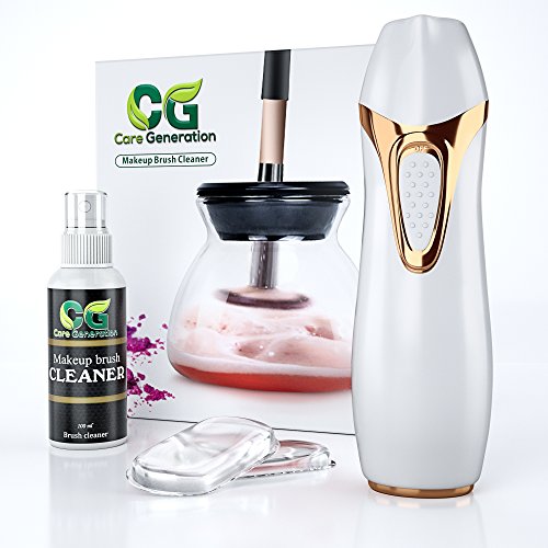 White Care Generation Electric Makeup Brush Cleaner and Dryer, Portable Electronic Automatic Brushes Cleaner, Cleans and Dries Makeup Brushes in Few Seconds