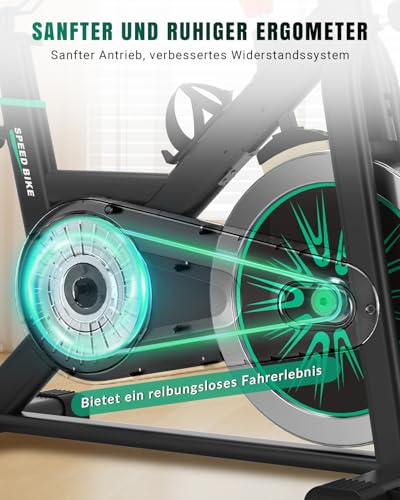 Neu Heimtrainer Fahrrad, DMASUN Hometrainer Fahrrad, Extra Bequemer Sitz & Sitzbezug, Verstellbarer Widerstand, Großer Tablet-Halter, Leises Stabiles Fitnessbike für Zuhause, Bis 160kg Belastbar – Bild 6