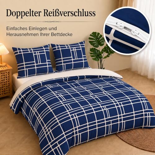 Pamposh Bettwäsche 200x200 cm Set – 3-teilig Mikrofaser Bettbezug Set mit 1 Bettbezug 200x200 cm & 2 Kissenbezügen 80x80 cm… – Ansicht 3