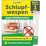 Hey Nature Schlupfwespen gegen Kleidermotten, 1 x 1 Karte. Natürlich & effektiv Kleidermotten bekämpfen mit Schlupfwespen gegen Motten. Mottenschutz alternativ zu Mottenkugeln, Mottenspray & Lavendel