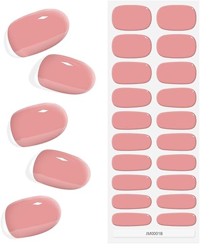 Tiras de uñas de gel semicuradas, 20 unidades, calcomanías de uñas de gel, tiras de uñas semicuradas, funcionan con lámpara de uñas LED UV, kit de