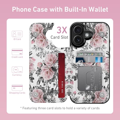 LETO for iPhone 17 Wallet Case, Flip Folio Leather Kickstand - image 2