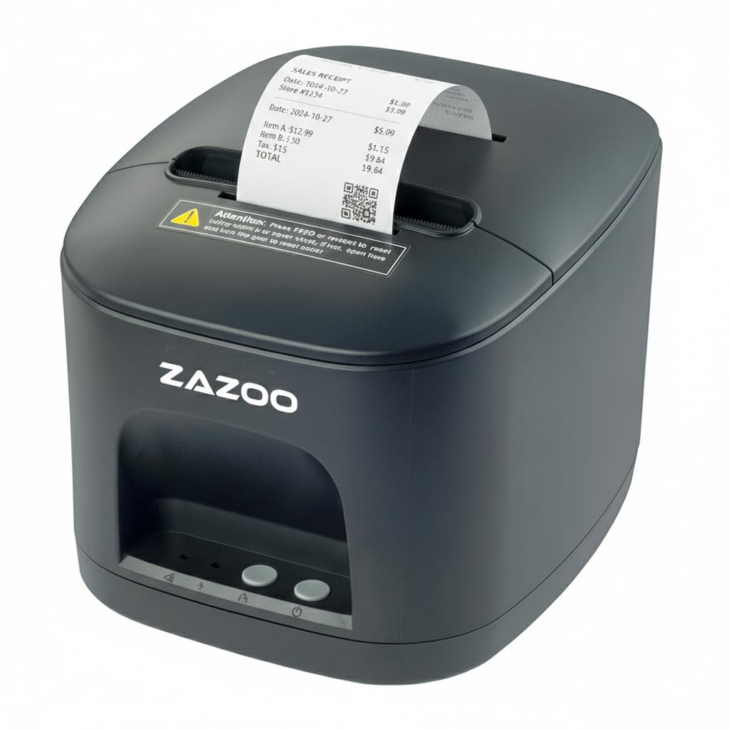 Geon Thermoticketdrucker für 80-mm-Bons - automatisches Schneiden - USB- und Ethernet-Anschluss - Druckgeschwindigkeit 200 mm/s - Anschluss für Kassenschublade - Farbe Schwarz - La Casa del TPV