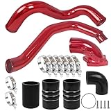 Turbo Intercooler kit Pipe Boot and Intake Elbow for 2003-2007 Ford F250 F350 F450 F550 Super Duty Intercooler Pipe Boot kit 6.0L Powerstroke Diesel-Red
