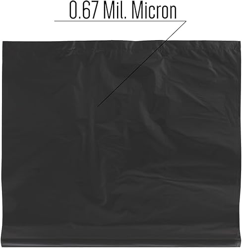 Miniatura 7 de Bolsas grandes para camisetas en relieve color negro liso (400 unidades), 12 x 7 x 22 pulgadas, 17 micrófonos, bolsas negras con asa, a granel,