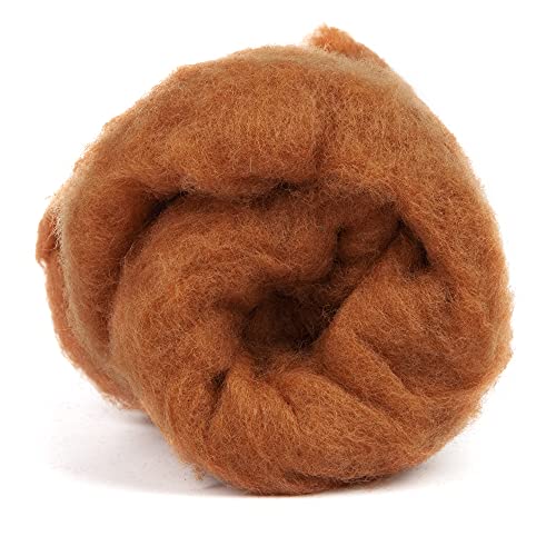 Image of Desert Breeze Distributing - Maori Wool Roving, Special Blend of New Zealand Wools by DHG for Needle Felting and Wet Felting, Carded Fleece Batt, 100% Pure, 3.5 OZ, 27 Micron - Color Cinnamon
