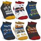 hometrixx 6 Paare Söckchen Kinder Jungen Bunte LKWs Lustig Verrückt Funky Baumwolle Socken kinder 31-34/35-38