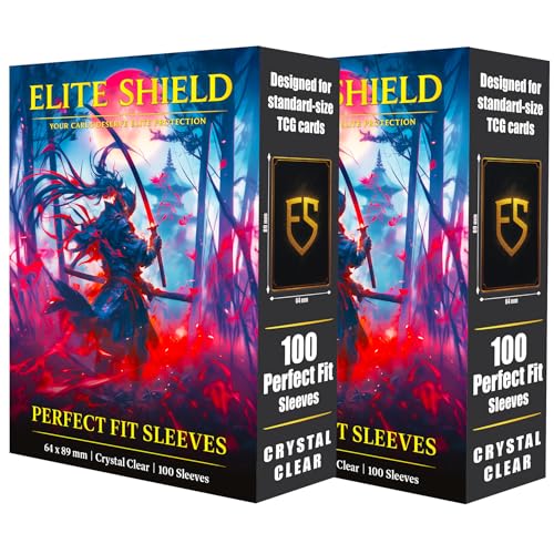 Elite Shield 200 Perfect Fit Sleeves 64x89 mm - Protèges-Cartes Ajustement Précis - Compatible avec carte PKM, One Piece, Magic - Taille standard - Inner Sleeves