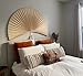 ChumDecor Fan Wall Decor, Japanese Giant Fan, Large Bamboo Fan Wall Art For Boho Hanging Headboard, Decorative Folding Fans For Over Bed, Asia Trending (Ivory 63inch)