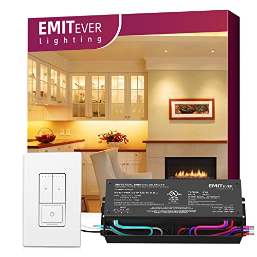 Emitever 1 Pack Dimmer Light Switch,Single-Pole Or 3-Way Dimmer Switches,Dimmer Switches For Dimmable Led,Cfl,Incandescent,Halogen Light Bulbs+Dimmable Led Driver, 120W Ac To Dc 24V Transformer #TOP16