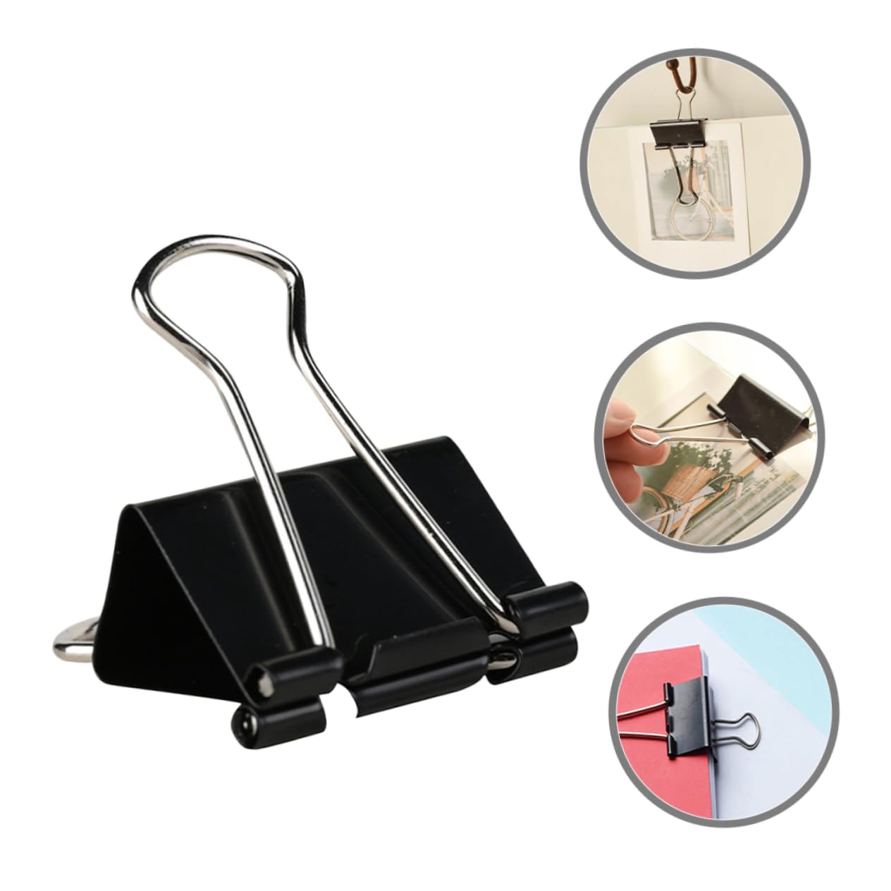 HOMSFOU 60 Pezzi Clip Binder Assortite Clip per Documenti Fermacarte Versatili per Scuola Design Elegante per Documenti e Sigillare Sacchetti Snack