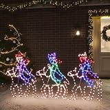 Figura de Navidad de los Reyes Magos con 504 LED, CIADAZ Figuras De Navidad Exterior, Decoración Exterior Navidad, Adornos Navideños, Figura Luz Navidad, 70x50 cm