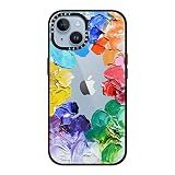 CASETiFY インパクト iPhone 14 ケース [MIL規格準拠 (4x MIL-STD-810G)/2.5mからの落下試験をクリア] - Rainbow Color Wheel - グロッシー ブラック
