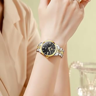 OLEVS Womens Automatic Watch Gold Luxury Diamond Self Winding Ladies Wrist Watches Waterproof Luminous Date
