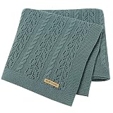 LAWKUL Knitted Baby Blankets Crib Crochet Blanket Toddler Security Blanket Soft Cotton Knit Gender N