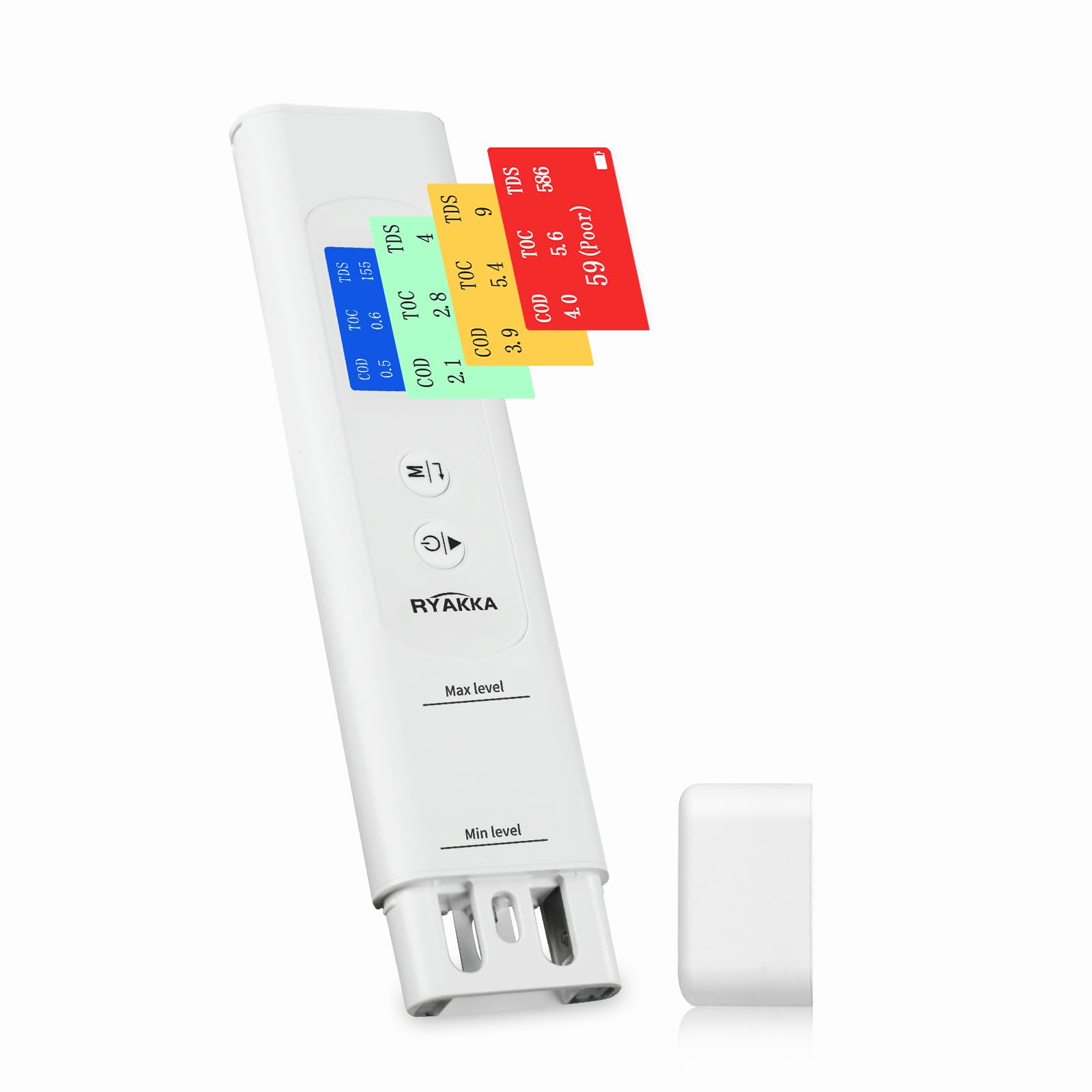 6IN1 Trinkwassertester mit Intelligente Wertung, TDS Messgerät für Trinkwasser Digitaler Bakterien Wasserqualität Tester für Haus, Camping