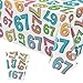 Heyfary 6 7 Birthday Party Decorations 67 Disposable Plastic Tablecloth Colorful I was 6 Now I‘m 7 Six Seven Waterproof Table Cover Picnic Decor -2 Pack