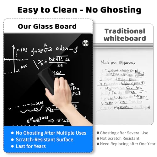 AFAMT Magnetic Dry Erase Board, 40" x 60" Glass Whiteboard, 4mm Tempered Glass, Strong Magnetic Surface, No Ghosting, Large Frameless Mounted Glass White Board for Office, Home, School — view 3