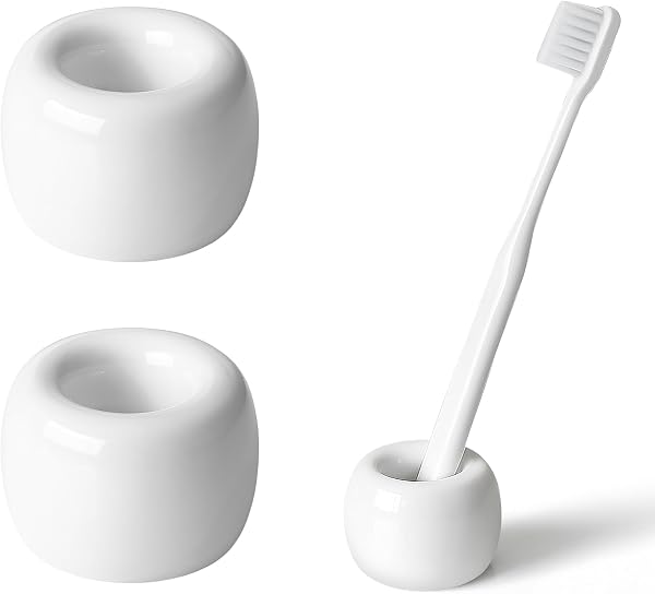 AirMoon Mini Ceramic Toothbrush Holder White