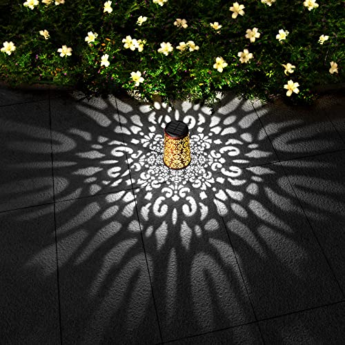 Solar Lantern - Hanging Solar Lights Outdoor Waterproof, Metal Lantern Decorative Solar Powered Patio Decor For Garden Yard Backyard Porch Table Pathway Tree Lighting, Cool/Warm Light, 2 Pack #TOP7