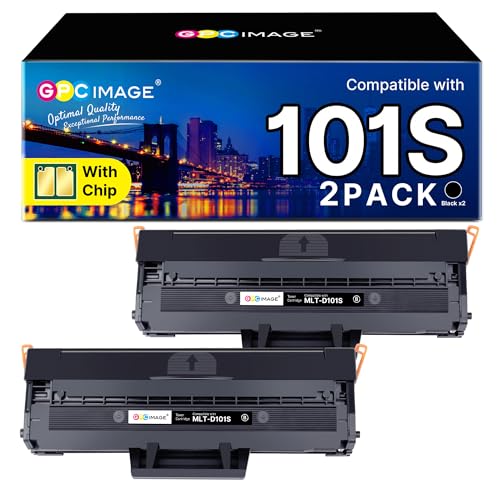 GPC Image MLT-D101S Black Toner Cartridge Compatible for Samsung MLT D101S MLT-D101S Toner for Samsung ML-2160 ML-2165 ML-2165W SCX-3405W SCX-3405 ML-2168 ML-2162 SF-760P SCX-3400 (Black, 2-Pack)