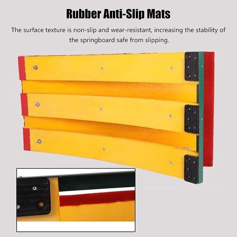 Kids Gymnastics Springboard, Hardwood Springboard with 4 Steel Springs, Jumping Mat for Sports Club, Martial Arts Vaulting Practice