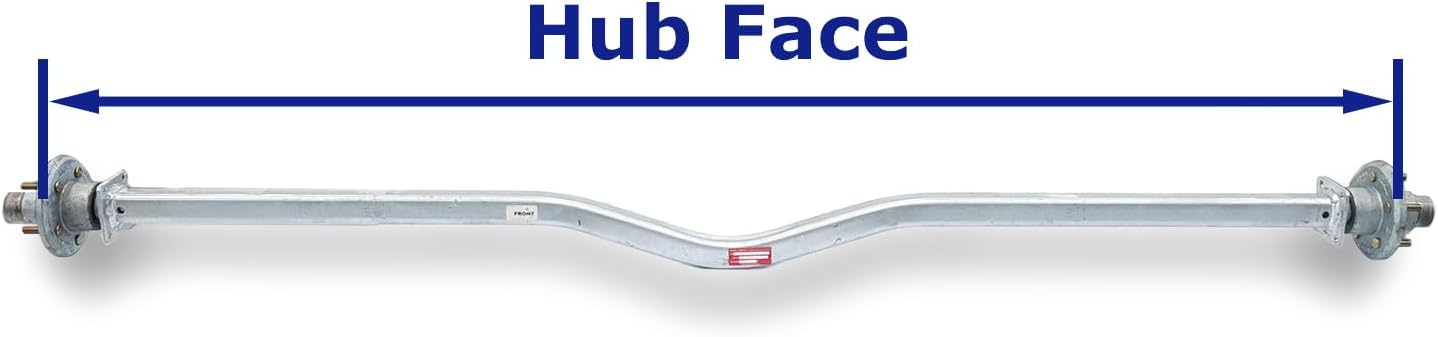 Sturdy Built Galvanized Boat Trailer Knott Axle V-Bend with Preinstalled Hubs 3750lb 94'' Hubface 26939