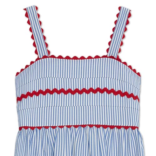 Speechless Girls' Striped Cotton Smocked Back Dress with RIC Rac Trim3