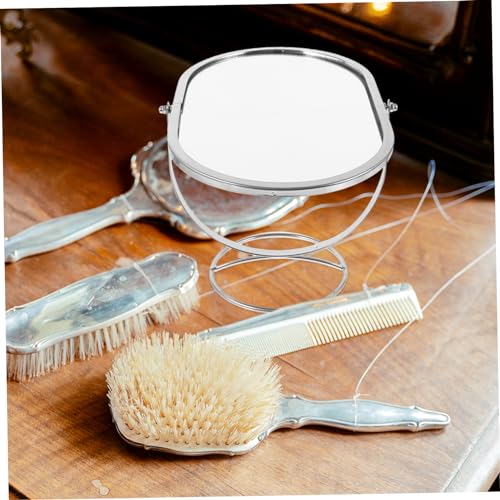 Espejo de maquillaje ovalado giratorio para tocador miniatura 3