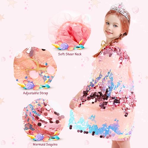 Disfraz Princesa Sirena con Capa y Accesorios para Niñas miniatura 3