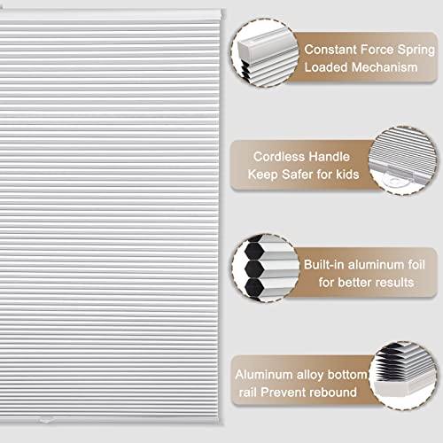 Myshade Cordless Cellular Blinds For Windows Blackout Cellular Window Shades Blinds & Shades For Kitchen/Bedroom/Living Room/Office 55" W X 72" H(White), Cel55Wt72C #TOP1
