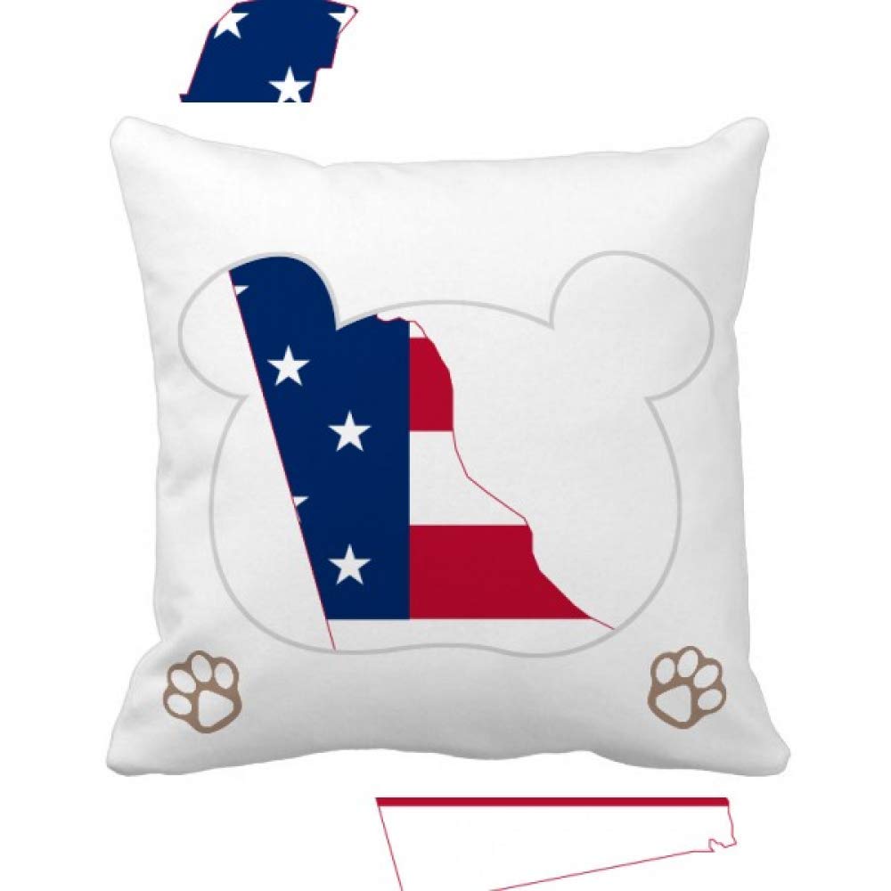 Housse de coussin Delaware carte des États-Unis et étoiles