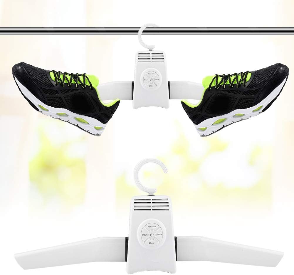 Electric Clothes Drying Hanger, Portable Foldable Dryer Rack, Lightweight US Plug 110-240V for Home Traveling, White