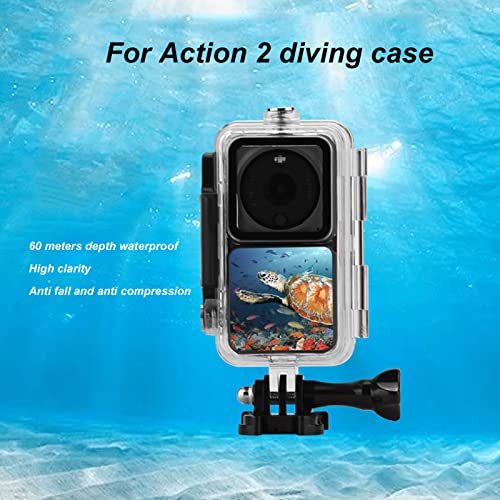 Camera Case, Pc Tempered Glass And Stainless Steel Material Travel Camera Case, Waterproof Dustproof Camera Case Hard Shell, 95% Light Transmission Rate For Action 2 For Diving #TOP1