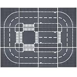 HUIZDQ 12 Piece Road Base Plates, City Street Road Building Baseplate Toys Compatible with All Major Brands, For Ages 3 and Up, 4 Curves, 4 T-Junctions, 3 Straights, 1 Crossroad, 10" x 10" (Grey)
