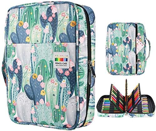 JAKAGO Trousse à Crayons 220 Compartiments - Sac Étudiant/Artiste Avec Poignée - Imperméable Et Portable