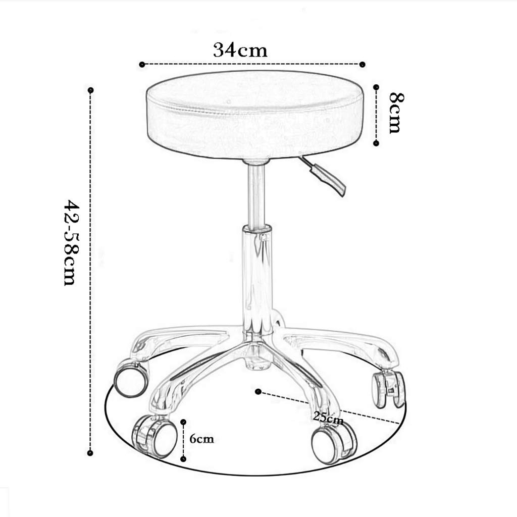Stołek na kółkach Wytrzymałe stołki na kółkach Z kółkami Okrągłe stołki na kółkach Wytrzymałe hydrauliczne do warsztatu Laboratorium gitarowe Stół warsztatowy do tatuażu Medyczne regulowane obrotowe