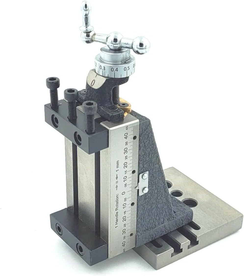 Buyohlic Mini Vertical Milling Slide with Base Plate- Direct Mounting on 7 x 14 Mini Lathe Machine ((Fixed Type-With Clamp))