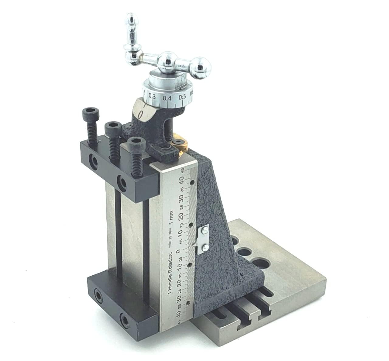 Buyohlic Mini tobogán de fresado vertical con placa base, montaje directo en mini máquina de torno de 7 x 14 pulgadas (tipo fijo con abrazadera))