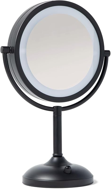 Espelho de maquiagem com iluminação JERDON, aumento 10X, preto, JS8510BBK