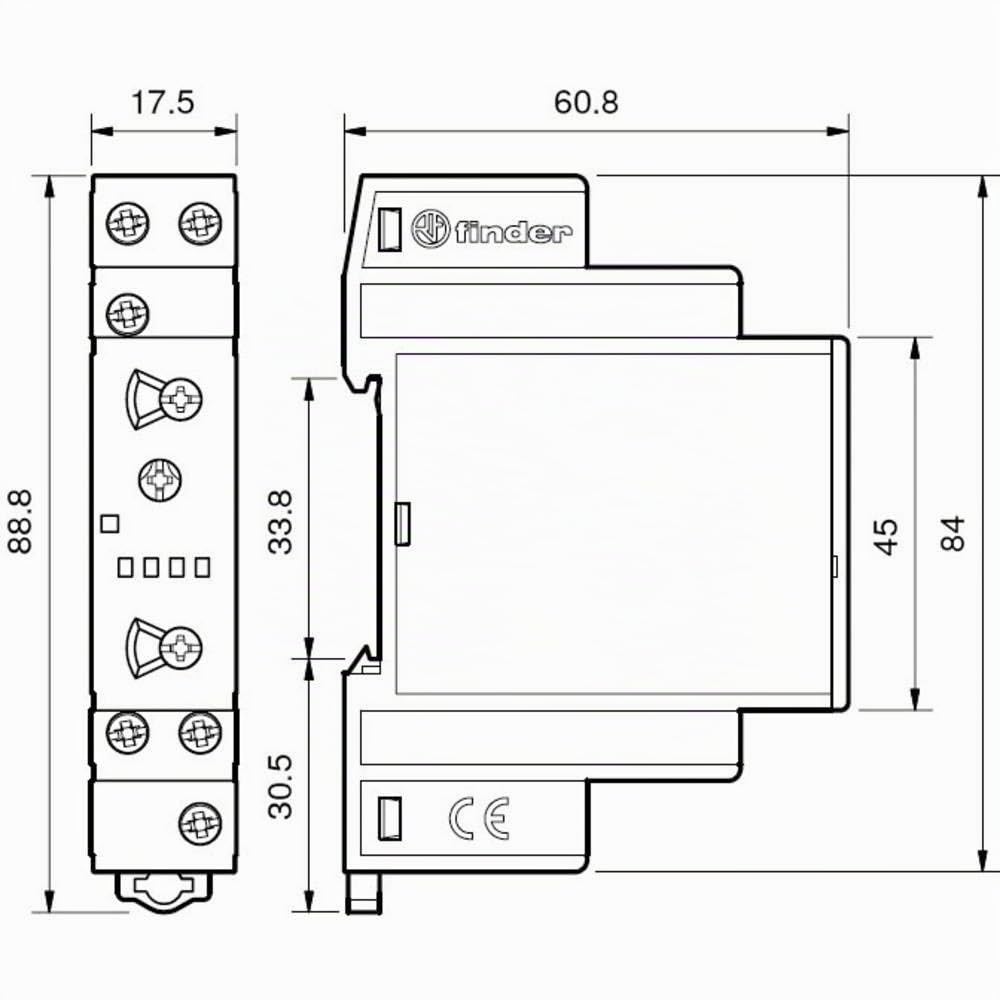 Finder Serie 80 - Timer multitensione monofunzione, 240 V CA/CC