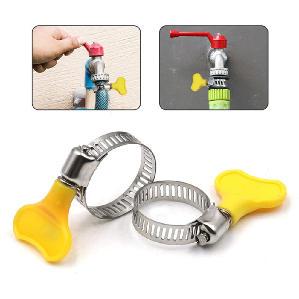 15 Stück Edelstahl-Schlauchschellen Gelb – Verstellbar Für Rohre 10–38 Mm, Ideal Für Sanitär & Auto