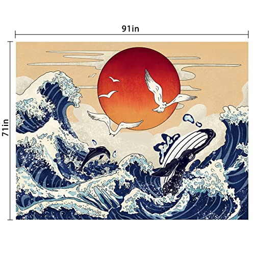 Lzbxbxda Ukiyoe Tapestry Sea Wave Tapestry For Bedroom Living Room Home Decor #TOP4