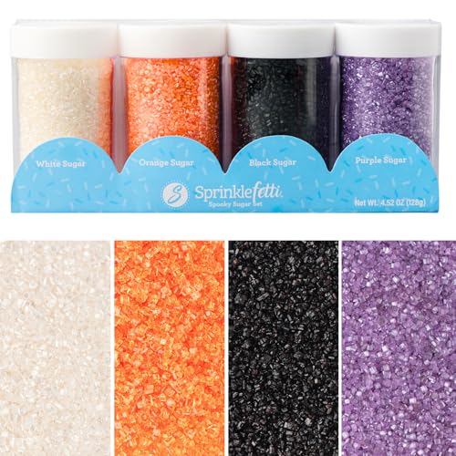 Image of Sweets Indeed Sprinkles, 4 Pack, Edible Sprinkle Mix, Perfect for Cake Decorations, Baking, Ice Cream, Cookies, Cupcake Topper (Halloween Sugar)