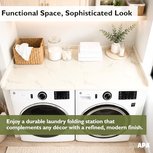 Ilyapa Washer Dryer Countertop, 27.5 x 54 Inch - Carrera Marble, High by Ilyapa - Image 8