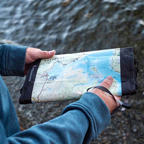 AquaQuest Trail Map Case - Bolsa seca 100% impermeable para documentos con ventana transparente y correa - Azul miniatura 5